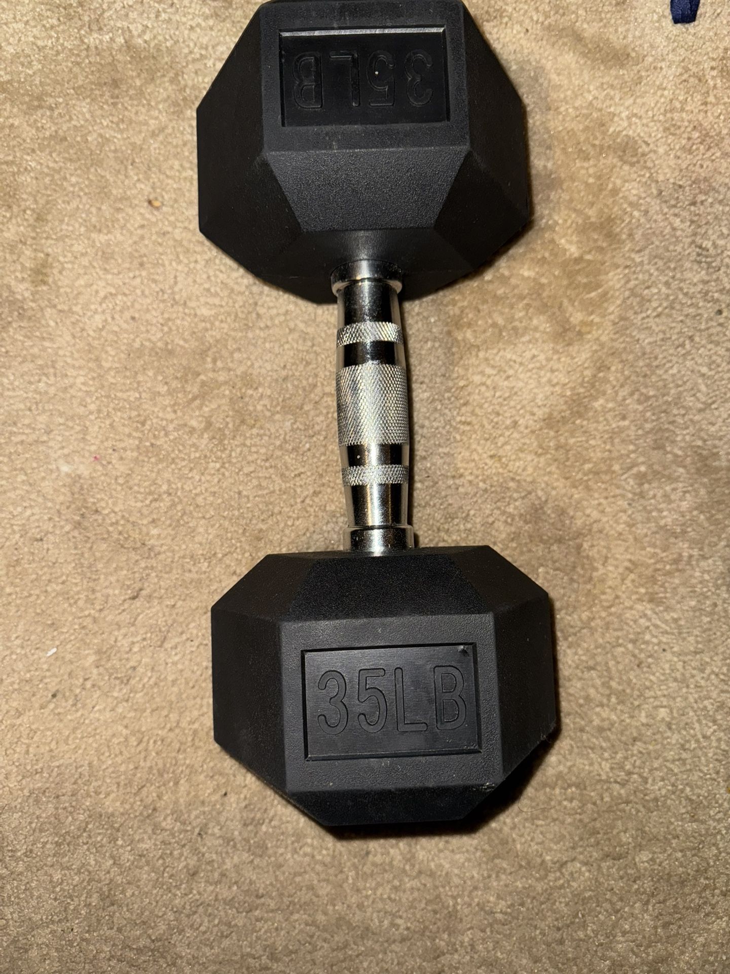 35 Lb Rubber Dumbbell