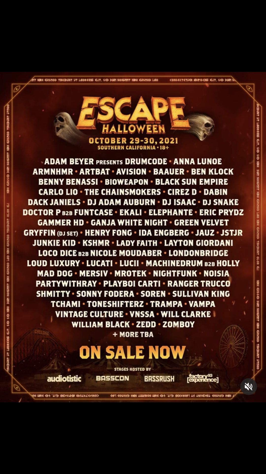 Escape Rave Ticket GA+ 200$