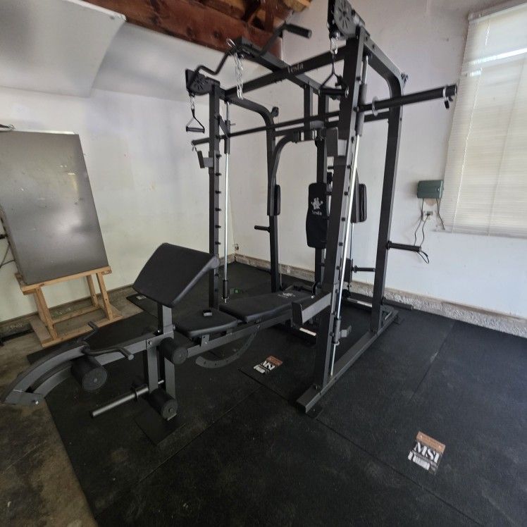 Smith Machine 2001 | Multi-Use Adj Bench | Gym Equipment | Fitness | Squat Rack | Excercise |🔴WEIGHTS AND BARBELL SOLD SEPARATELY 🔴 FREE DELIVERY 🚚