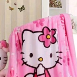 Hello Kitty Blankets And Platinum Wigs Synthetic Long Blonde Beautiful