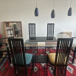 Glass Top Dining Table With Chairs   