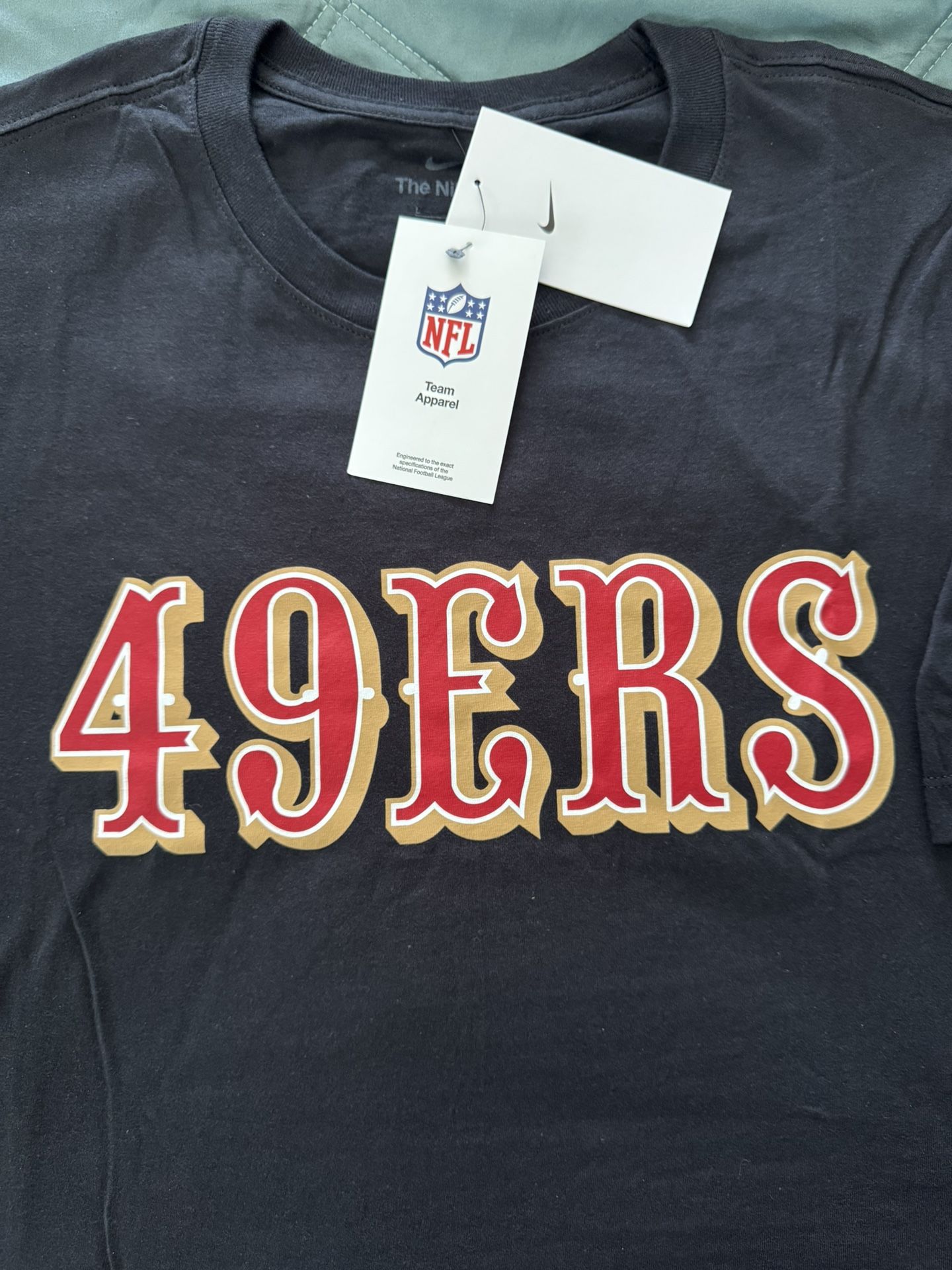 San Francisco 49ers Saloon Wordmark Nike T-Shirt. Purdy Kittle McCaffrey Size L