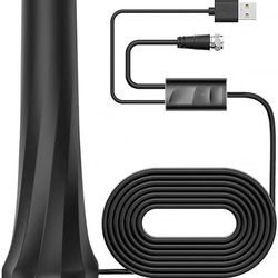 TV Antenna Indoor Long Range, Supports 4K 1080p Digital Antenna for Smart TV Indoor with Signal Amplifier 16ft HDTV Coax Cable