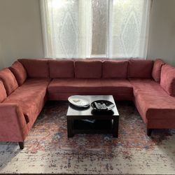 Red Sectional Couch 