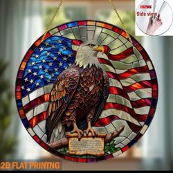 Liberty's Watch — Stained Glass Eagle Suncatcher