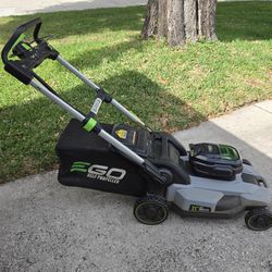 Ego Lawn Mower And Battery Charger (Battery Not Included)