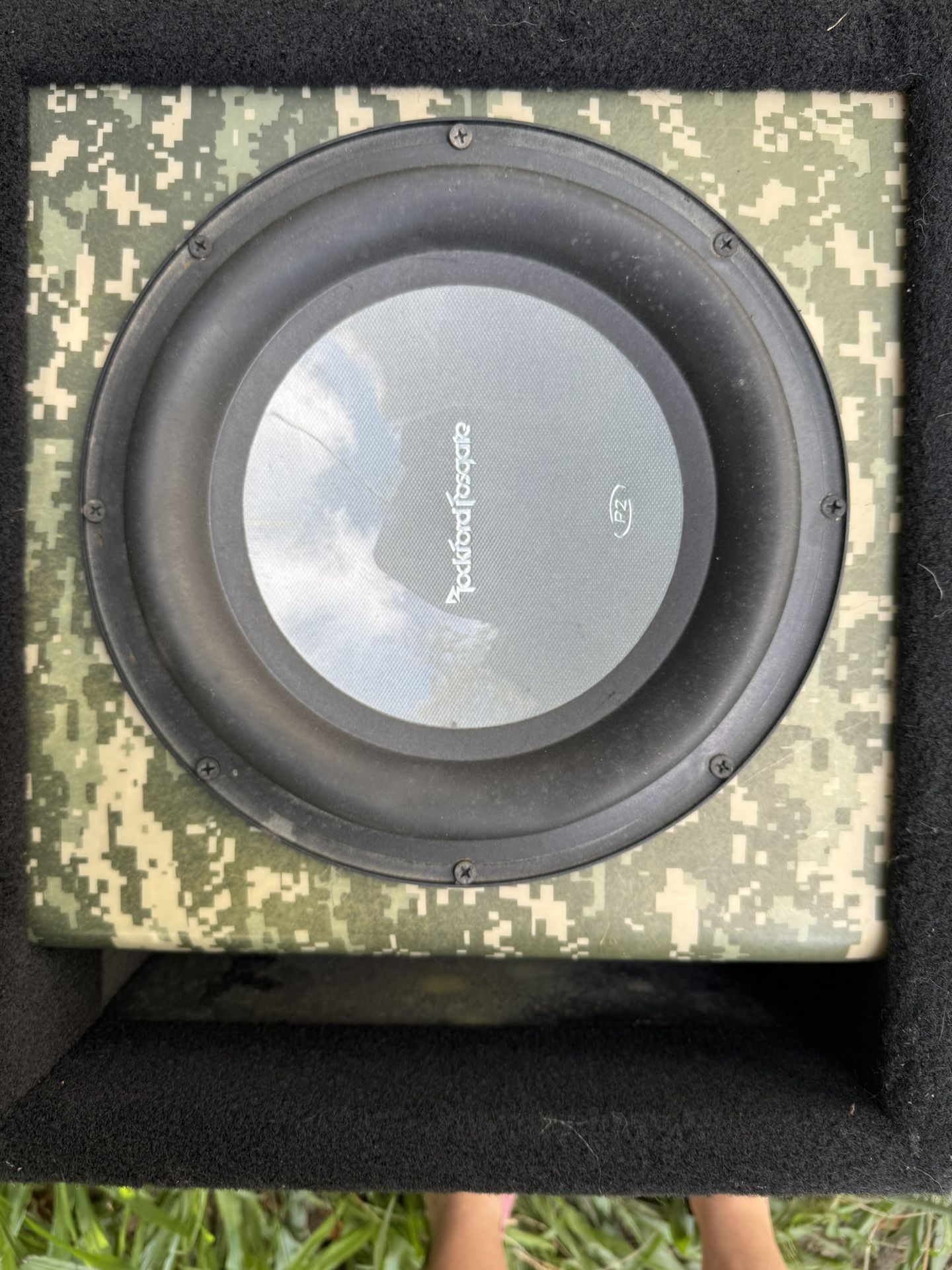 Rockford Fosgate Punch P2 car subwoofer in a ported enclosure