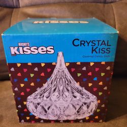 Crystal Glass Hershey Kisses Brand Kiss Shaped Candy Dish Box with Lid