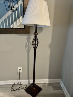 Two Matching Metal Floor Lamps