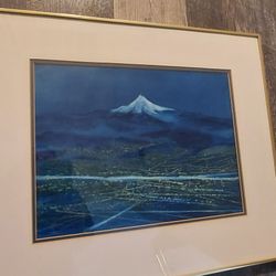 Chalk Drawing Of Mt Hood 