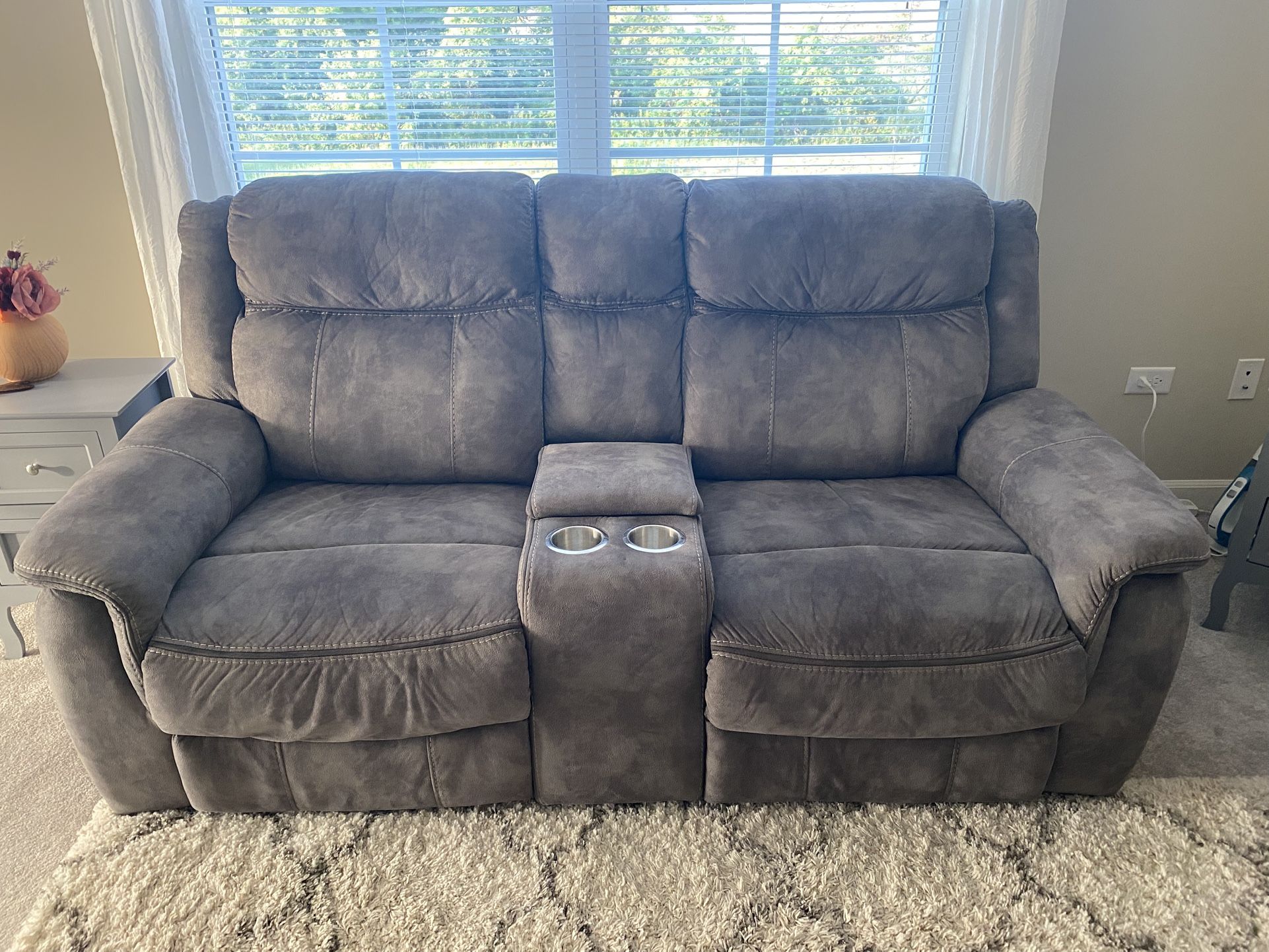 For Sale - Grey Loveseat Recliner