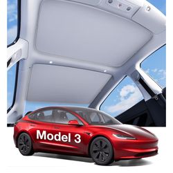 Wigoo Tesla Model 3 Sunshade Roof [Never Sag, Nano Ice-Crystal Coatings] 3-Gen Heat Insulation Glass Roof Sun Shade, Accessories for Tesla Model 3 202