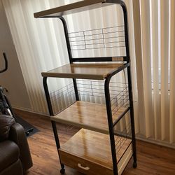 Great Looking Shelf With Microwave Outlet Great For Kitchen