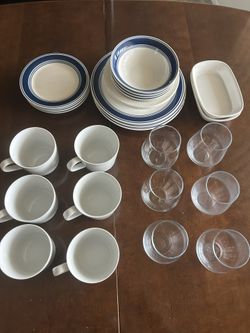 IKEA And Main Stay Dishes Set, Plates, Coffee Cups, Wine Cups 