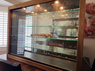 Glass Showcase Display Case Cabinet with Lights