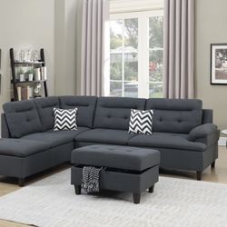 New Sectional Sofa Couch Ottoman 