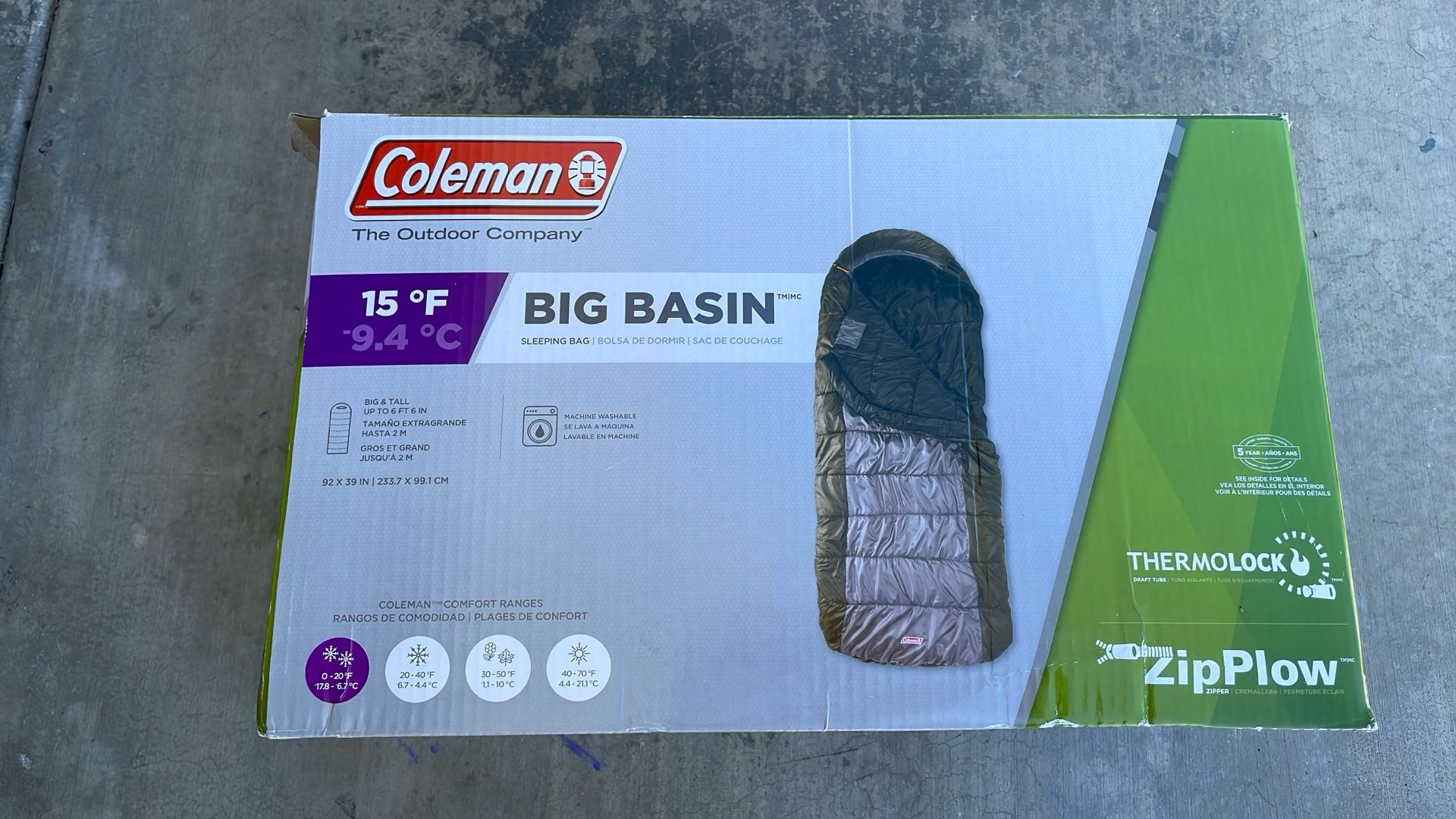 Coleman Big Basin Sleeping Bag- Big &Tall