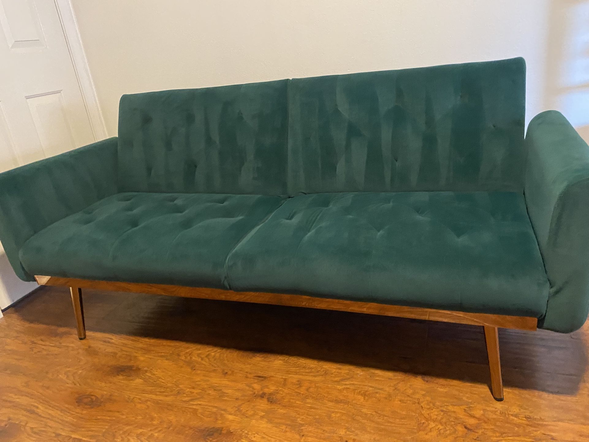 Green Velvet Futon Couch