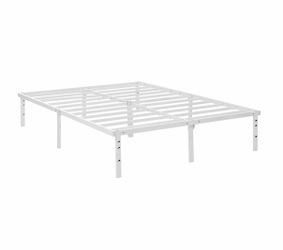 Mainstays King 14 inch heavy duty steel slat platform bed frame, white no box spring required