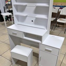 2 DRAWER VANITY DESK WITH SEAT