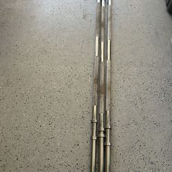 Lot of 3– 60-Inch Chrome Barbell Bar for Weightlifting Home Gym Equipment