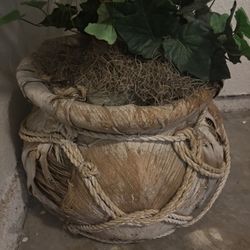 6ft Artificial Plant Wood Basket