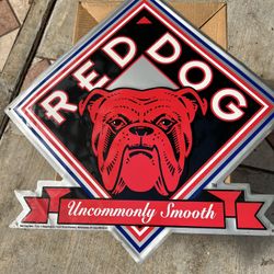 Classic Metal Red Dog Beer Sign
