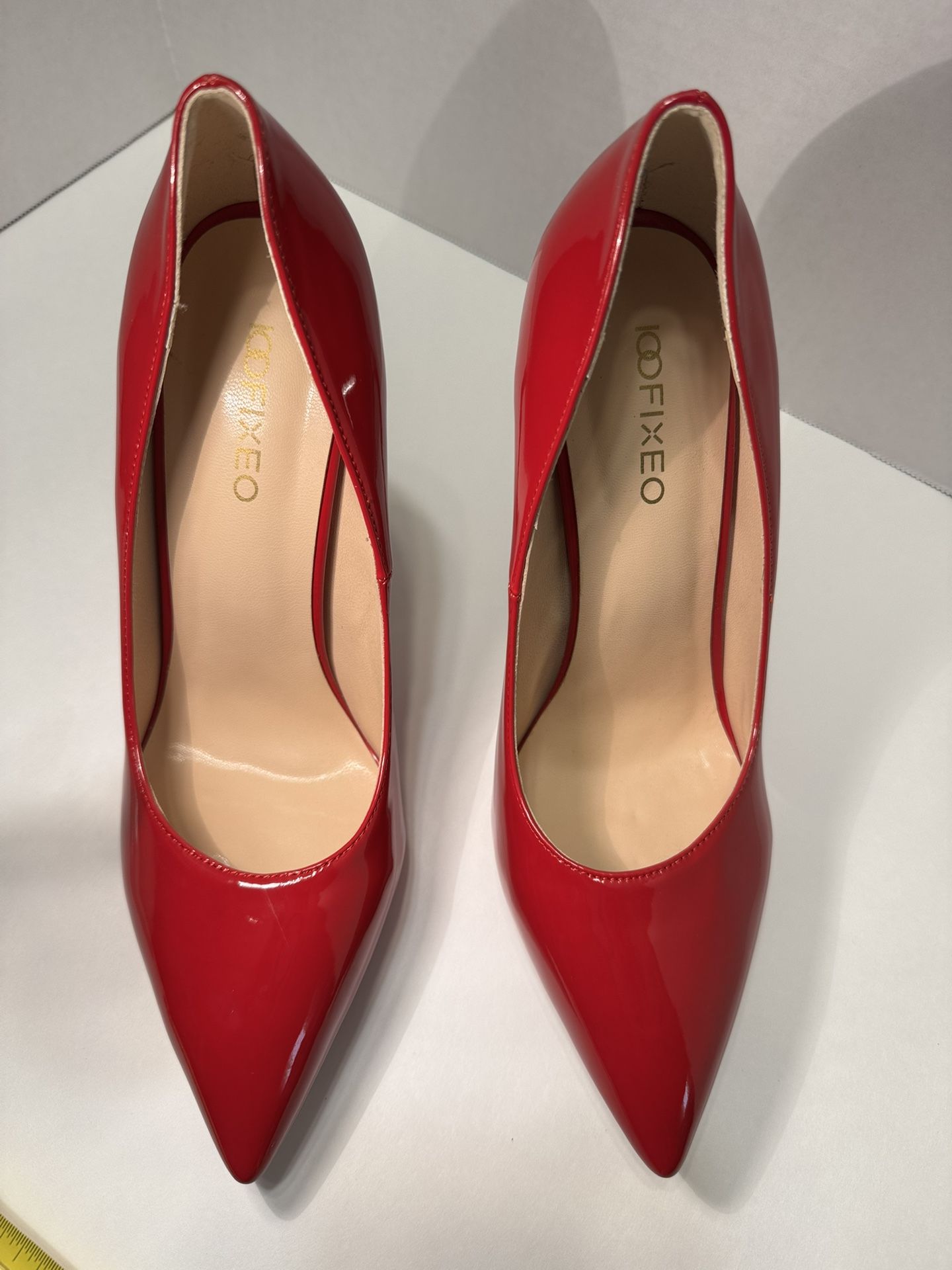 Women High Heel Shoes-Stiletto Pointed Toe-Slip on Patent Leather Stilettos