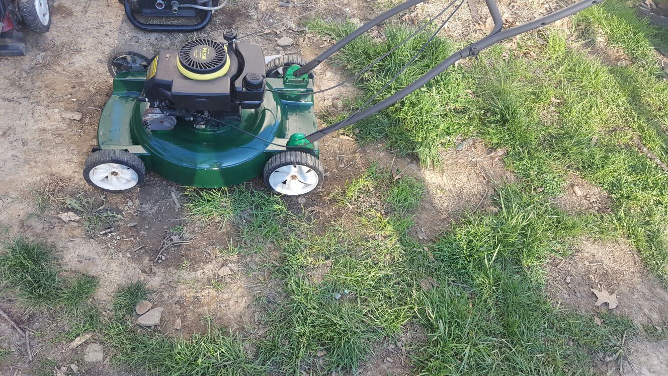 Rally lawnmower has a aluminum deck