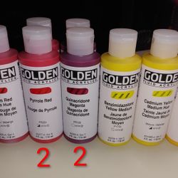 GOLDEN FLUID ACRYLICS
MULTIPLE COLORS, ALL BRAND NEW!!