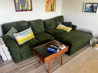 Custom Jade Green chase couch 115in
