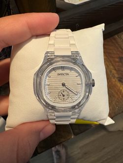 Invicta Watch with Clear Case and White Band