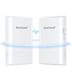 5GHz 867Mbps WiFi Bridge Point to Point Outdoor, 1KM Wireless Internet Network Bridge, Plug & Play, Long Range PtP PtMP, Passive PoE Injecto