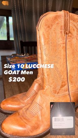 Lucchese Goat Leather Cowboy Boots Men's Size 10