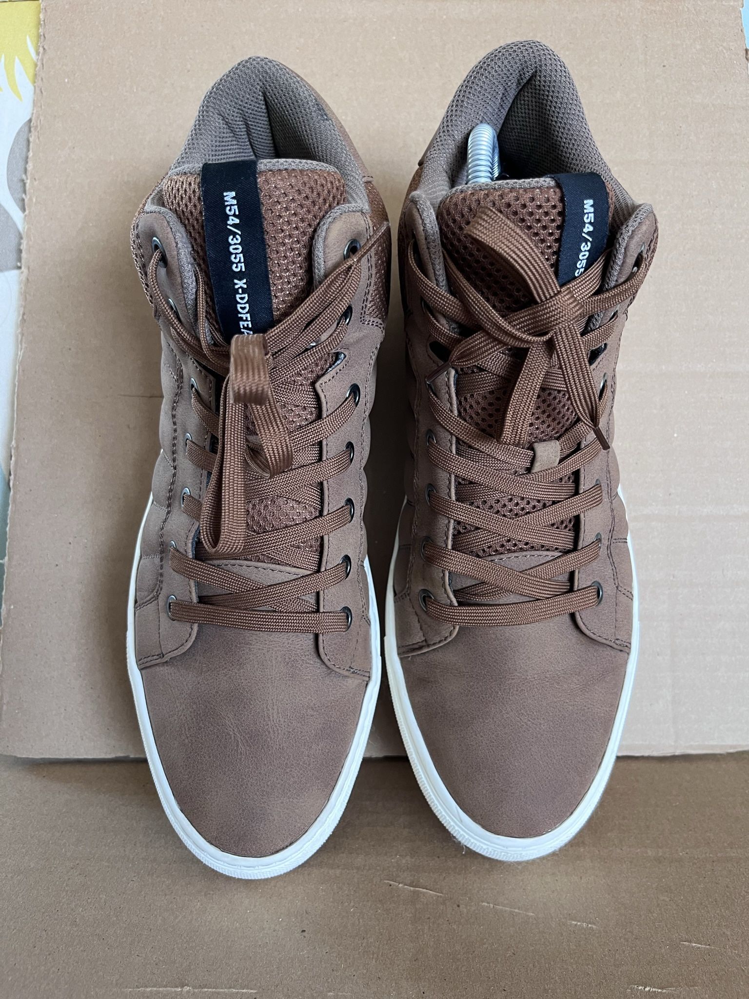 H&M Shoes Mens 10 High Tops Sneakers Brown Faux Leather Lace Up Casual  Comfort for Sale in Huntington Beach, CA - OfferUp