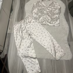 White Satin Print With Beautiful Tiny Floral Print.