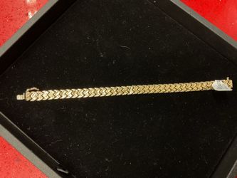 14KT flat woven bracelet 43653-1