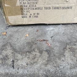 MOBILE TRASH CAN CABINET/GRAPHITE