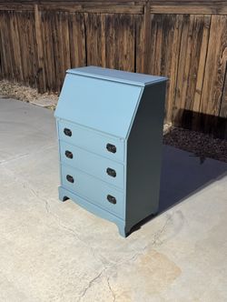 Denim Blue Solid Wood Secretary Desk Dresser $200