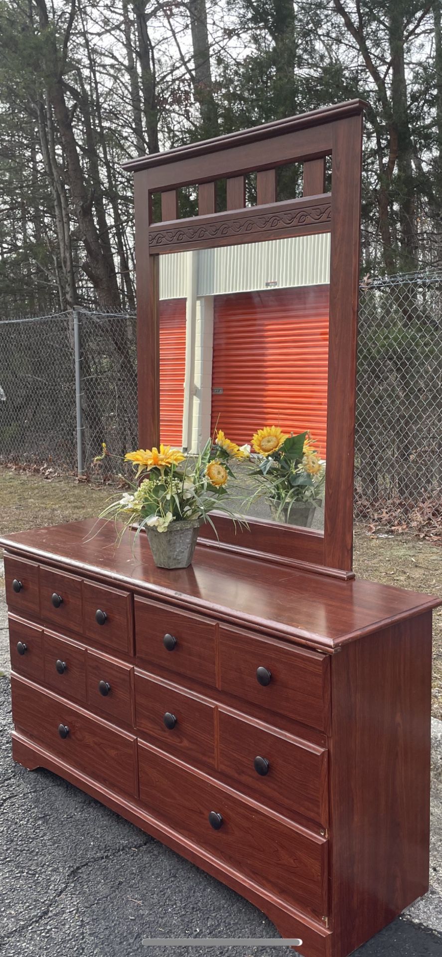 Modern Ashley Furniture Dresser With Mirror . Drawers Sliding Smoothly Great Confition