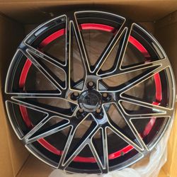 20 Inch Rims 5x114.3 Black Machined Red  New