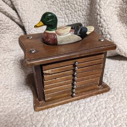 Vintage Wood Mallard Duck Coaster Set Rustic Cabin Cottage Decor