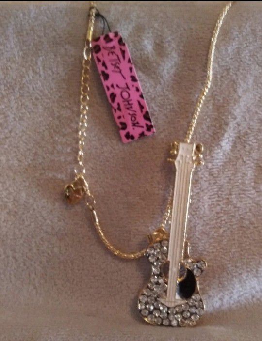Betsey Johnson Guitar Necklace 