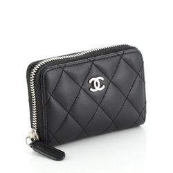 Chanel CC Zip Coin Purse Quilted Lambskin Small