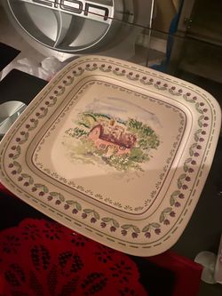 Vintage Ceramic Square Decorative Plate