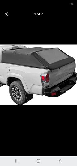 JOYTUTUS Truck Bed Soft Topper Compatible with Tacoma 2005-2023 with 6ft Bed, Foldable Camper Shell Truck Top