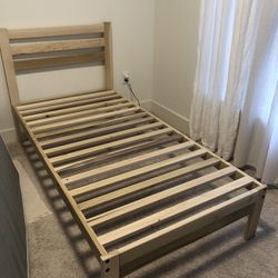 Solid Wood Unfinished Bed Frame Twin