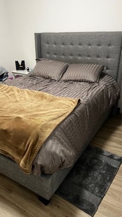 Queen Bed + Mattress + Box Spring + Headboard