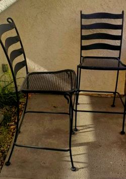 Black Wrought Iron Patio Chairs – Set of 2