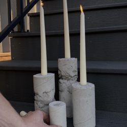 Concrete candleholders